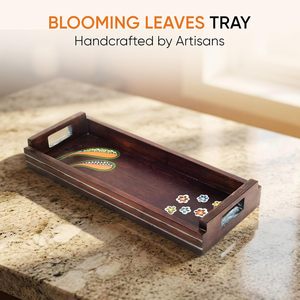 Handpainted Design Wooden Serving <b>Tray</b> for Kitchen <b>Tea</b> Coffee Serving Rectangle <b>Trays</b> Elegant Decorative for Sale At Best Price - Product Image 3