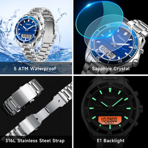 Montre <span class=keywords><strong>Al</strong></span> <span class=keywords><strong>Fajr</strong></span> de bonne qualité, étanche, numérique, avec fonction Qibla et Azan, pour hommes musulmans, montre connectée religieuse islamique. - Product Image 2