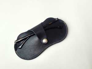 Étui à lunettes de luxe en cuir véritable, pochette souple en cuir de vachette, étui de protection fin fait main pour lunettes de lecture de voyage LGC-0085 - Product Image 3