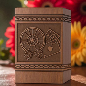 Personalized Rosewood Cremation Urn: Gambling & Casino Engraving, Custom Memorial Keepsake by AYAANS - Product Image 5