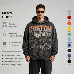 Factory Direct Custom Cotton Fleece Hoodie Minimalist Oversized Hoodie Low MOQ Wholesale - Product Image 1