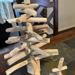 Arbre de Noël en bois flotté flexible et pliable pour l'intérieur, avec support, parfait pour les décorations de fête - Product Image 2