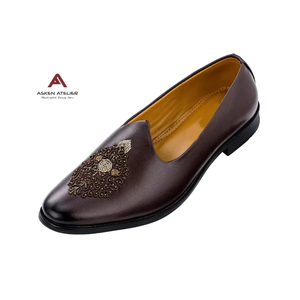 Asken Atelier Handmade <b>Men's</b> Embroidery Sherwani Traditional Indian Wedding Slip-On <b>Shoes</b> Synthetic Upper All Seasons - Product Image 2