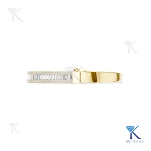Luxury Lab Grown Diamond Statement <b>Bangle</b> Baguette 14K 18K <b>Solid</b> <b>Gold</b> Fine Women Jewelry Manufacturer Wholesale Supplier - Product Image 2