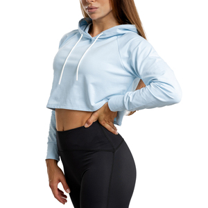 Trendy Fashion Hooded Crop <b>Top</b> OEM Logo Latest Design Lady Pullover Cropped Hoodies Lightweight Winter Crop <b>Top</b> Winter Hoodie - Product Image 1