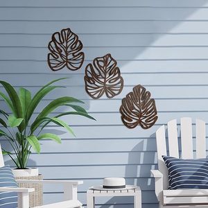 Décoration Murale Tropicale en Bois : Feuilles de Palmier, Art Hawaïen, Plaque Murale Vintage de Plantes Tropicales - Product Image 2