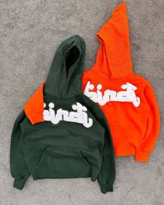 Sudadera con capucha personalizada de invierno ODM con logo estampado, de algodón extragrande, doble cremallera, peso pesado 360g, forro polar transpirable, para hombre - Product Image 3