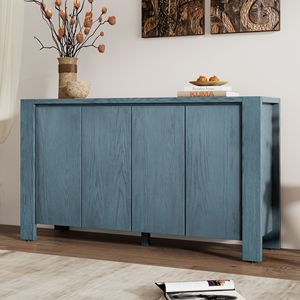 Retro 4-Door <b>Sideboard</b> with Distressed Finish and Adjustable Shelves for Dining Room <b>Kitchen</b> and Living Room - Product Image 1