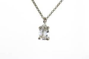 Maravilloso Collar de Plata de Ley 925 con Colgante de Cuarzo Transparente Natural en Forma de Pera Facetada, Venta al por Mayor - Product Image 2