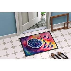 Felpudo antideslizante para interiores/exteriores de arándanos coloridos 24H X 36W, felpudo lavable para puerta delantera de pila baja para entrada - Product Image 4