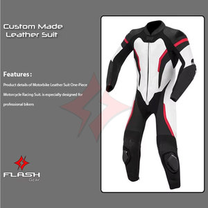 Traje de Motociclismo de Cuero Personalizado en Blanco y Negro, Traje de Motociclista de Carreras con Protección Avanzada - Product Image 4