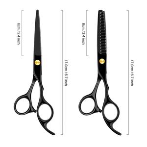 Professional Hair Scissors Barbar Salon Beauty Scissor Black <b>Thinning</b> Cutting Shears Hairdressing Hair Cutting Scissor Set - Product Image 5