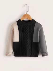 Pull en tricot torsadé pour garçon en coton biologique bleu marine uni, avec logo personnalisé, prix de gros de la meilleure qualité, provenant du Bangladesh - Product Image 4