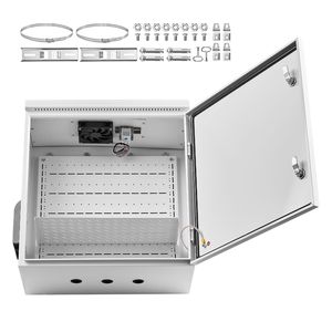 IP65 Ventilated Design Outdoor Electrical Junction Box Cold Rolled Steel <b>Thermostat</b> Fan Rain Hood Temperature <b>Controlled</b> (TDS) - Product Image 1