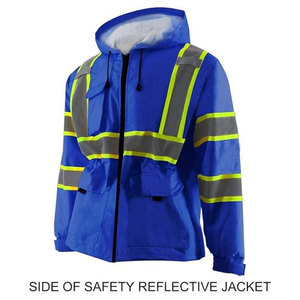 Perfectionists <b>High</b> <b>Visibility</b> Breathable Zippered Reflective <b>Softshell</b> Men's Work <b>Jacket</b> CE Certified Anti-Bacterial Needle - Product Image 2