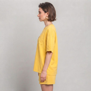 Conjunto de 2 piezas para mujer de alta calidad, con hombros caídos, 100% algodón, de dos tonos, estilo holgado, streetwear, hip hop, conjunto corto para mujer. - Product Image 3