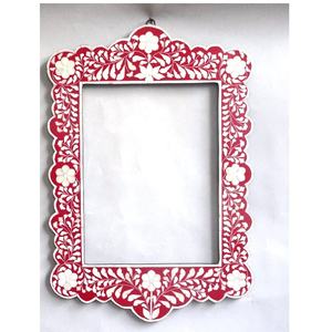 Cadre de miroir mural incrusté d'os à l'aspect ethnique Accent décoratif unique pour mariage pour la décoration murale du salon et de la chambre à coucher - Product Image 6