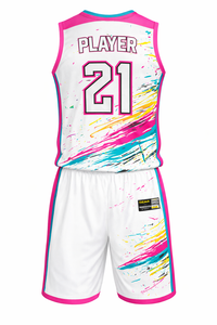 Uniforme de basket-ball personnalisé par sublimation, maillot de basket-ball respirant en polyester, shorts, vêtements de sport pour l'entraînement en équipe, blanc, nouveau design - Product Image 2
