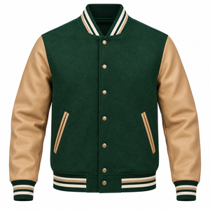 Veste de baseball universitaire d'hiver personnalisable pour hommes, logo personnalisé sur le devant, corps 100% laine, doublure en toile imperméable en laine - Product Image 5