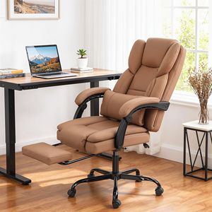 Sedia da Ufficio Reclinabile in Ecopelle con Supporto Lombare e Massaggio, Altezza Regolabile, Ideale per Ufficio Domestico Adatto agli Animali Domestici - Product Image 2