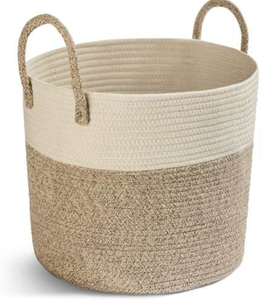 Sac à linge en jute robuste avec poignées en coton, sac de rangement réutilisable - Product Image 5