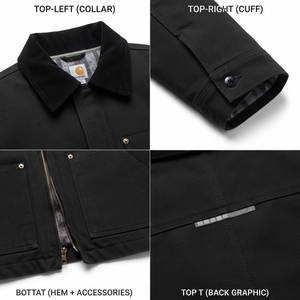 Chaqueta de trabajo cómoda de sarga 100% algodón para hombre, uniforme casual, camisa de trabajo con etiqueta privada OEM, estampado serigrafiado, detección de agujas - Product Image 4