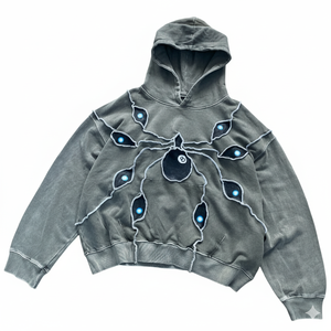 Custom Hot Selling pullover Distressed <b>Patch</b> Acid Wash men Hoodie 100% cotton fleece 450gsm comfortable and breathable - Product Image 2