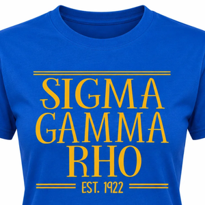 ซิกมาแกมมาโรเสื้อยืดสีขาวบลูเครสท์ 1922 พิมพ์ลายกราฟิกแขนสั้น O คอกรีกสตรีนักศึกษาสมาคมเสื้อผ้าคลาสสิกเสื้อลำลอง - Product Image 5