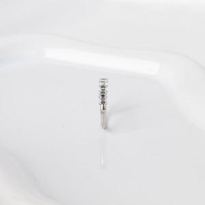 1.45 Carat Emerald Cut Lab Grown Diamond Half Eternity Band in 14K Gold Minimalist <b>Stacking</b> <b>Ring</b> Anniversary Wedding - Product Image 3