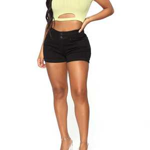 Nouveautés : Shorts en jean pour femme, sexy, amples, à boutons, taille haute, jambes larges, prix raisonnable - Product Image 5