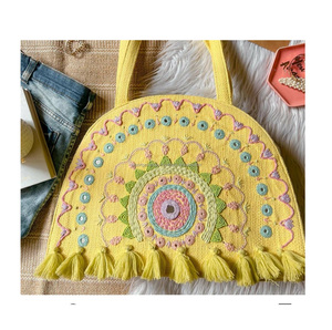 Guru Kirpa Export House bohème femmes sacs de messager de l'Inde Afghani fourre-tout sac à bandoulière perlé sac de soirée femmes en gros - Product Image 6