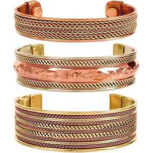 Bracelet artisanal élégant de qualité supérieure en cuivre et laiton, fait main, pour homme et femme, idéal comme cadeau - Product Image 1