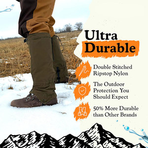 Polainas Ajustables Impermeables de Nailon y Poliéster |   Cubrezapatos Ligeros para Nieve |   Equipo de Senderismo, Caza y Trekking al Aire Libre - Product Image 4
