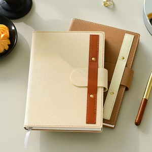 A5 Office Enterprise Leather <b>Notebook</b> with Thermal Binding Loose-Leaf Thick Hardcover Student Notes and Business Gift - Product Image 4