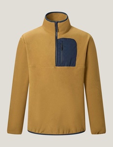Chaqueta de Forro Polar para Hombre, Invierno, Media Cremallera, Poliéster Reciclado, Bolsillos en Contraste, Logotipo Personalizado 2026 - Product Image 6