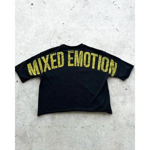 Camiseta de Algodón Grueso de 300 GSM con Logotipo Personalizado, Estilo Holgado con Hombros Caídos para Hombre, Camiseta Urbana, Camiseta Corta de Corte Cuadrado para Hombre - Product Image 2