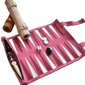 Jeu de backgammon en cuir véritable fait main avec logo personnalisé de haute qualité, design durable, meilleurs prix et faible MOQ - Product Image 2