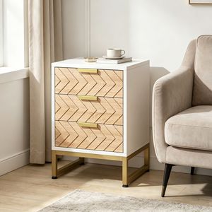 Tables de chevet modernes minimalistes du milieu du siècle en chêne avec pieds réglables, tables de nuit en bois massif pour chambre à coucher, application domestique - Product Image 4