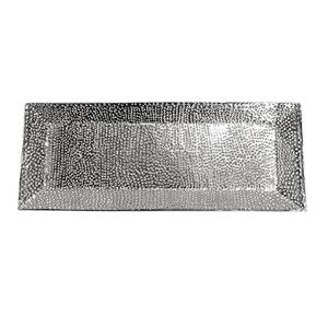Plateau décoratif rectangulaire de luxe en argent, support à gâteau surélevé, centre de table en métal, vente en gros - Product Image 3