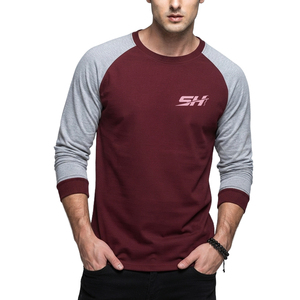 Camiseta de Manga Larga para Hombre de Alta Calidad con Diseño Liso y Ribete en Contraste, Venta al Por Mayor, Disponible con Precio OEM - Product Image 1