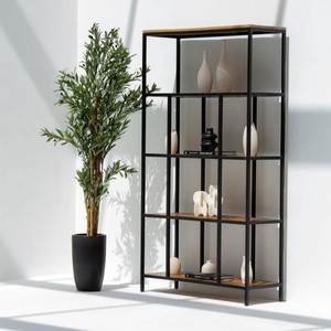 Vandana Merino Sierra ชั้นหนังสืออุตสาหกรรมโลหะและไม้เก็บเฟอร์นิเจอร์ดีไซน์ทันสมัย - Product Image 1