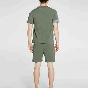 Men Summer Casual Two-Piece T-Shirt Shorts Set Midweight Short Sleeve 100% Bamboo Fiber Eco-Friendly Customizable Acid Wash 3D - Product Image 6