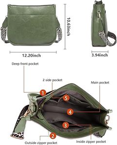 Women Handle Shoulder <b>Handbag</b> <b>Medium</b> Synthetic Leather for Daily Shopping - Product Image 3