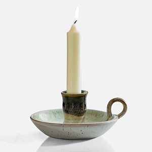 Portavelas de Cerámica Artesanal con Asa - Diseño Cuadrado, Venta al por Mayor de Moradabad, Marca Aqudus Saleem - Product Image 1