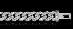 Collier chaîne cubaine en argent tibétain avec moissanite, plaqué argent, coupe brillante ronde, bijoux hip-hop unisexe - Product Image 3