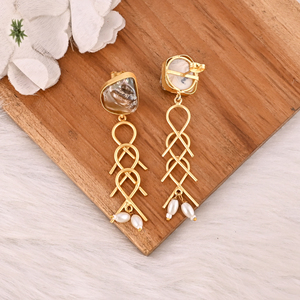 Handmade Natural Mother of Pearl <b>Dangle</b> <b>Earrings</b> for Women - Product Image 5