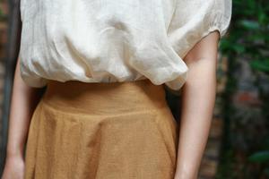 Elegant A-Line <b>Skirt</b> for <b>Women</b> 30% Sale High Quality Rayon Woven Linen Breathable High Waist Casual Style Latest Plain Dyed - Product Image 4