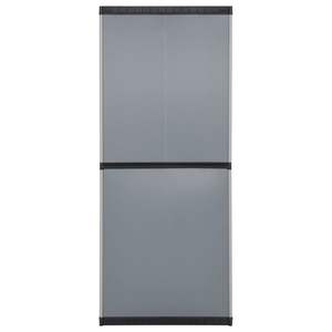 Gray & Black <b>Garden</b> <b>Storage</b> Cabinet <b>with</b> 3 <b>Shelves</b> 26.8\"x15.7\"x66.1\" Size - Product Image 5