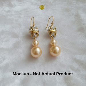 Une perle dorée spéciale, de 9 à 10 mm, ornée de scintillations dorées, dégage une élégance enchanteuse et une beauté éblouissante. - Product Image 3