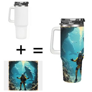 Custom <b>Personalized</b> 40oz Stainless Steel Tumbler With Underwater Diver Design For Outdoor Use - Product Image 1